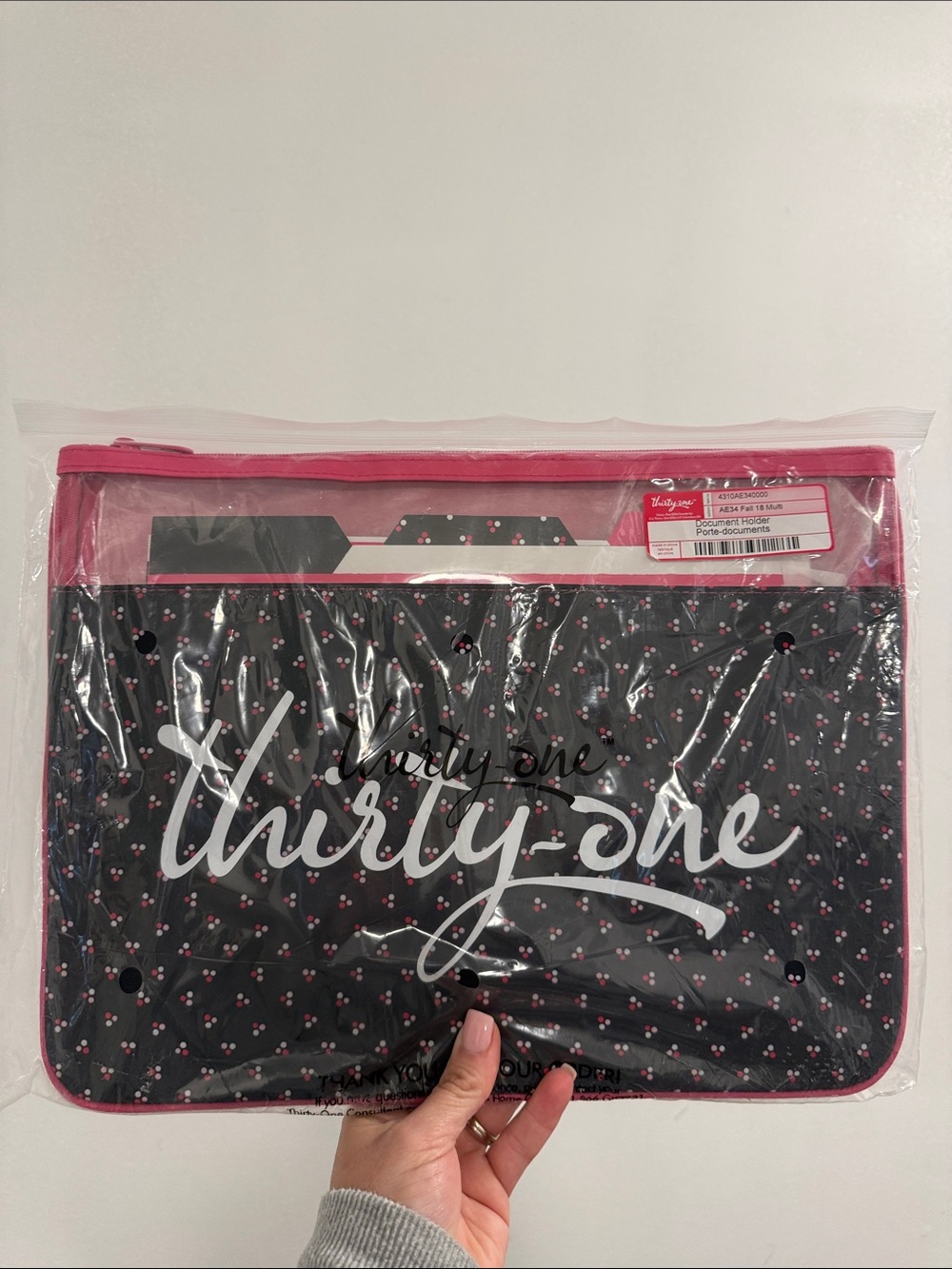 thirty-one navy with Pink Trim Floral file folder Organizer Pouch